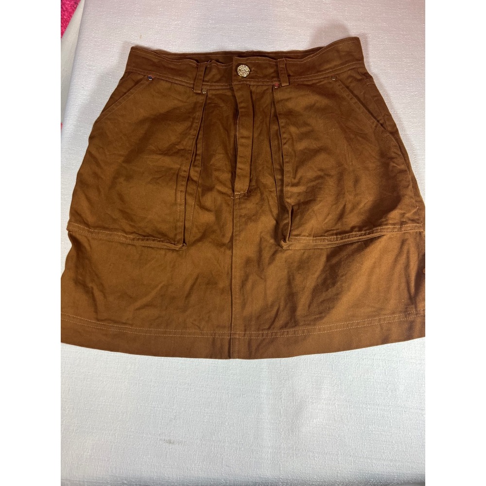 Love + Harmony Brown Utility Mini Skirt Size M Cargo Pockets Studded Detail